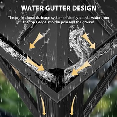 Aoxun 14' X 20' Hardtop Gazebo with Drainage System, Aluminum Outdoor Gazebo with Galvanized Steel Double Roof, Patio Permanent Metal Pavilion with Netting, for Garden, Deck, Grey - Image 3