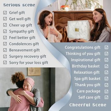 Get Well Soon Gift Baskets - 12PC Care Package for Women After Surgery, Birthday, Sympathy & Grief Gifts (Grayish) - Image 2