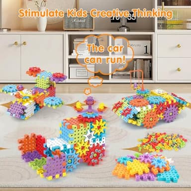 DEKILEA Building Toys, 234 Pieces Upgrade Gear Building Blocks Set Kids Tool Set with Electric Drill, Construction Toys STEM Kits for Kids Age 3+ - Image 3