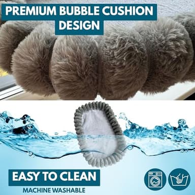 PAWRUSH Cat Window Perch — Premium Cat Window Hammock with 4 Large Suction Cups & Soft Bubble Cushion; Strong Rustproof Metal Frame Window Bed Holding 40lbs; Easy Assembly Perch for Indoor Cats; Gray - Image 2