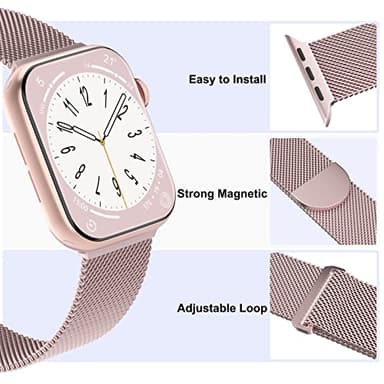 3 Pack Mesh Metal Band Compatible with Apple Watch Band 38mm 40mm 41mm 42mm 44mm 45mm 46mm 49mm, Stainless Steel Magnetic Loop Strap for iWatch Ultra 3 2 1 Series 11/10/9/8/SE/7/6/5/4/3 Men Women - Image 3