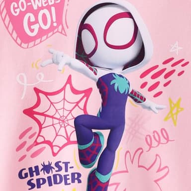 Disney Marvel Spider-Gwen Costume Girls Ghost Spider Clothes Ruffle Long Sleeve Sweatshirt and Leggings Outfit 2 Piece Set Costume Girls Fall Clothes Pink 3T - Image 4