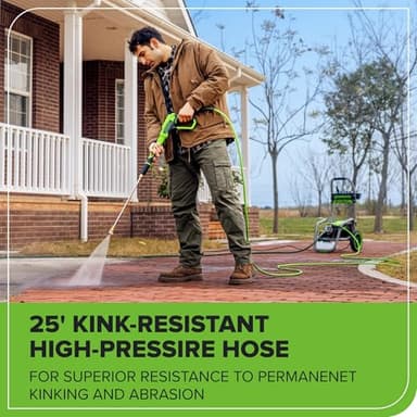 Greenworks Pro Brushless 2700 PSI (CSA Certified) 2.3 GPM Max / 1.2 GPM Electric Pressure Washer (Foldable Handles, Rugged Steel Frame, 25 FT Hose, 35 FT GFCI Power Cord) - Image 9
