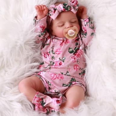 BABESIDE Lifelike Reborn Baby Dolls - Sleeping Realistic Newborn Soft Body Real Life Girl Dolls with Accessories Gifts for Kids Age 3 + & Collection, 20 inches - Image 4