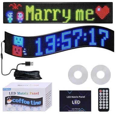 36.2"x7.6" Large Bright LED Sign, Programmable LED Scrolling Sign, Custom Flexible LED Store Sign with App Control DIY Text Pattern Animation, LED Digital Sign for Store Window Advertising Hotel - Image 9