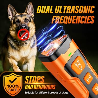 YUYQA Dog Bark Deterrent Device, 3X Ultrasonic Anti Barking, 6 Training Modes 23 FT Range Barks No More Indoors Outdoors Behavior Correct Safe & Humane Rechargeable Compact Bark Control for Dogs - Image 4