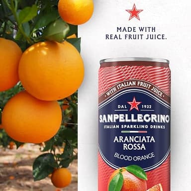 Sanpellegrino Italian Sparkling Drink Aranciata Rossa, Sparkling Orange And Blood Orange Beverage, 24 Pack Of Cans - Image 3