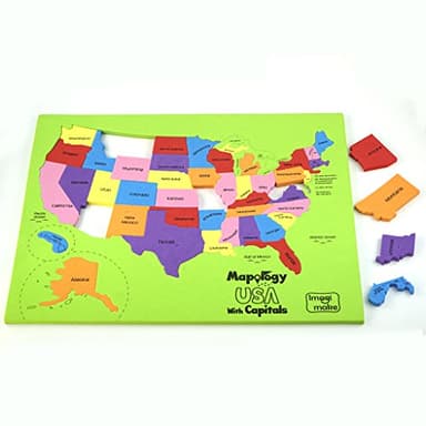 Imagimake Mapology USA Map with Capitals | Learning States and Capitals | US Geography Toys for Ages 8-13 | Jigsaw Puzzles for Kids Ages 8-10 | Educational Back to School Gifts for Kids Age 5-7 & 9-12 - Image 3