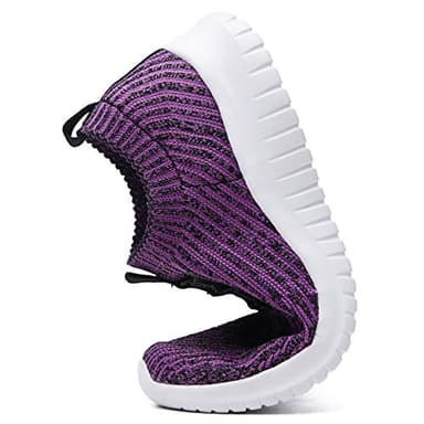 TIOSEBON Women's Lightweight Casual Walking Athletic Shoes Breathable Running Slip-On Sneakers for Jogging Workout Soft Shoes Wide US 6.5 Purple - Image 5