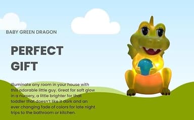Dragon Baby Nightlight: 7 Colors, Touch & Remote Control, Sturdy Nursery Light for Baby and Toddler - Ideal Animal Night Light for Girls and Boys. - Image 3