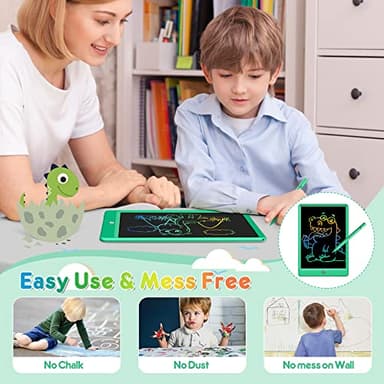 FLUESTON LCD Writing Tablet, Doodle Board Toys Gifts for 3-8 Year Old Girls Boys, 10 Inch Colorful Electronic Board Drawing Pad for Kids, Gifts for Toddler Educational Learning Travel Birthday, Green - Image 6