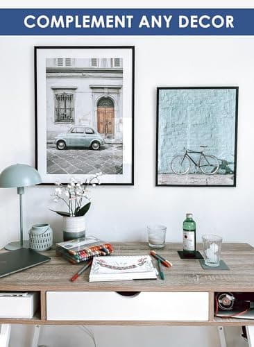 PEALSN 24x36 Poster Frame Black, Poster Frames 24 x 36 inches for Wall Mounting Display Horizontally or Vertically Hanging, 1 Pack. - Image 5