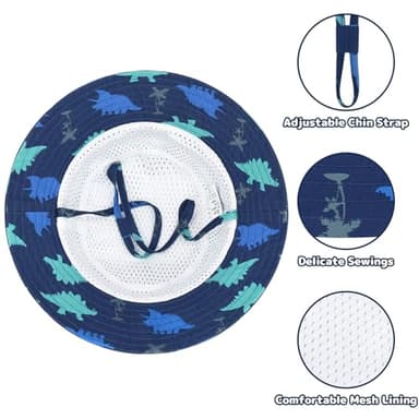 Baby Sun Hat for 0-6 Months - Infant Bucket Hat for Beach, Boy - Image 2