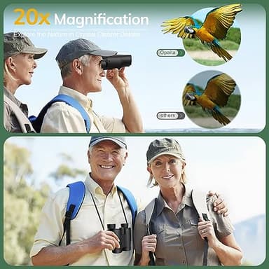 Compact Binoculars for Adults High Powered - OPAITA 20x32 Small Binoculars for Adults Kids with Low Light Vision for Hunting Cruise Ship Travel Concert Hiking - Image 2