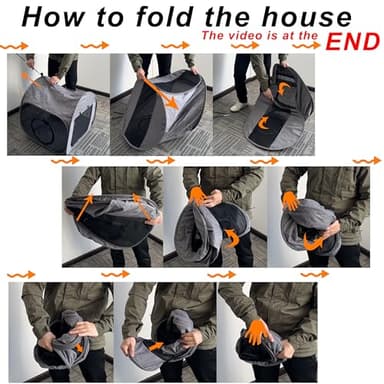 LUCKITTY Portable Cat Playpen, Delivery Room, Enclosure, Postoperative Recovery, House Design for Better Standing, Foldable Pet Tent for Indoor and Outdoor Use, Cat Houses & Condos Dark Gray - Image 3