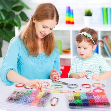 XSEINO 9000PCS Clay Beads Bracelet Making Kit,46Colors Flat Friendship Polymer Heishi Beads for Jewelry Making with Rich Jewelry Making Accessories for Crafts Christmas Gifts - Image 4