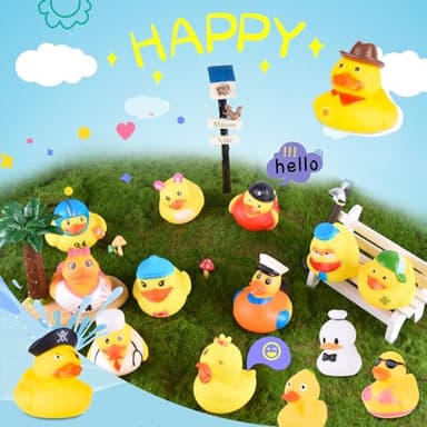 110 Packs Rubber Ducks in Bulk Assortment Jeep Ducks for Ducking, Small Rubber Duckies for Toddler Baby Bath Toys Floater Rubber Duck Bath Pool Toys Kids Party Favors with Mesh Carry Bag - Image 7