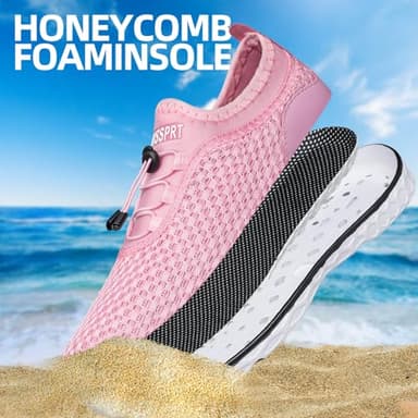 DOUSSPRT Women's Water Shoes Quick Drying Sports Aqua Shoes Pink Size 10 - Image 5