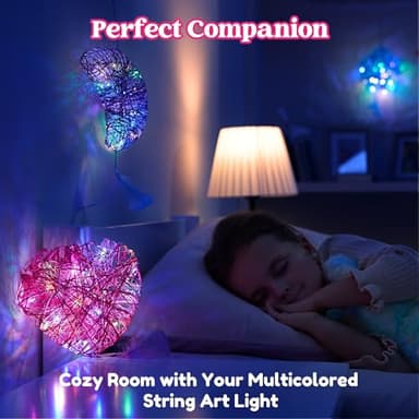 Klever Kits 3D String Art Kit for Kids, Light Up String Light Toy with 30 Multi-Colored LED Bulbs, Arts and Crafts Set, Birthday Gifts for Girls and Boys Ages 8+ - Image 8