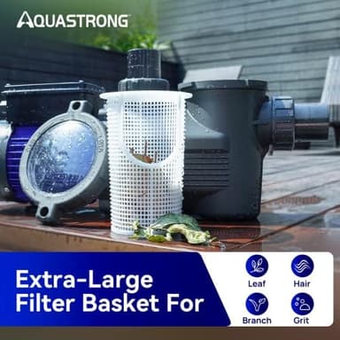AQUASTRONG In/Above Ground Pool Pump, High Flow (Dual Speed, 1.5HP, 4975 GPH, 115V - Image 8