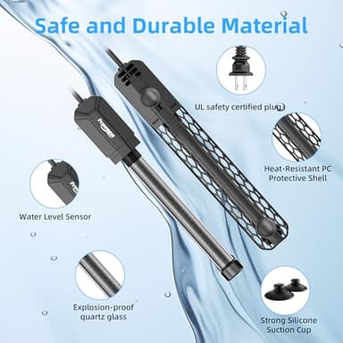 FREESEA Aquarium Heater for Fish Tank: 100W/200W/300W/500W Submersible Fish Tank Heater with Over-Temperature and Off-Water Protection for 75-120 Gallon Saltwater and Freshwater - Image 3