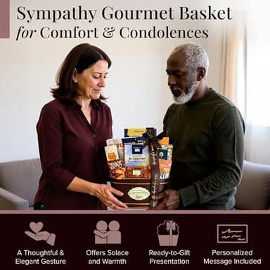 Broadway Basketeers Sympathy Care Package Gift Basket of Chocolates & Sweets.Send Condolences & Well Wishes with Beautiful Basket Enjoy Large Assortment of Sweets & Savory,Perfect for Mom Dad Friends - Image 2