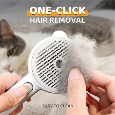 Cat Steam Brush, Self Cleaning Pet Spray Hair Removal Comb with Release Button, 3 In 1 Cat Brush for Indoor Cats for Shedding, Waterproof Pet Grooming Brushes for Long Short Haired Dogs Cats - Image 6