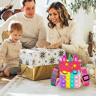 Civan Small Pop Purse,Unicorn Pop Purse for Girl Boy and Women Pop Bag with Unicorn Pop Toy,Shoulder Bag Fidget Toys Pop Fidget Backpack Toy for ADHD Anxiety School Backpack Silicone Bag Pop for Girls - Image 6