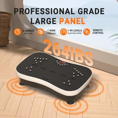TODO Vibration Plate Exercise Machine Whole Body Vibration Machine with Remote Control for Pain Relief, Lymphatic Drainage, Weight Loss(3 Resistance Loops/Resistance Bands) - Image 4