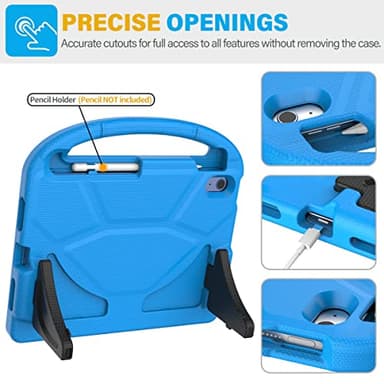 SUPLIK Kids Case for iPad A16 11-Inch 2025 (11th Gen) & iPad 10th Generation (10.9" 2022), Durable Shockproof Stand Cover with Screen Protector/Pencil Holder/Handle for Kids, Blue - Image 7