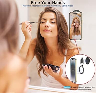 Doflyesky Magnetic Phone Ring Holder for iPhone, Double Adjustable Gym Phone Grip Holder and Stand Removable for Magsafe Case, iPhone 16 15 Pro Max Plus SE, Compatible with Magnetic Car Mount - Image 3