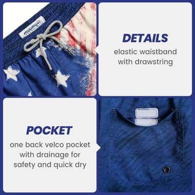 maamgic Mens Swim Trunks 5" with Mesh Lining Quick Dry Bathing Suits for Men Swim Shorts Swimwear X-Small American Flag - Image 6
