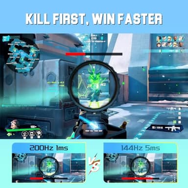 SANSUI 27 inch WQHD 200Hz 180Hz Gaming Monitor 2560×1440P-AMD FreeSync 1ms DCI-P3 95% Fast IPS Computer Monitor,Height Adjustable Vertical/Horizontal Rotating, 2×DisplayPort/HDMI 丨HDR丨Low Motion Blur - Image 3