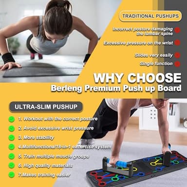 Foldable push-up rack for portable strength training, sturdy and stable equipment for men's and women's home gym workouts. - Image 4