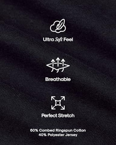 True Classic Mens T-Shirts – Short Sleeve Crew Neck T Shirts for Man, Cotton Blend Plain Novelty Men's T-Shirts, Pack of 6, Black, XL - Image 6