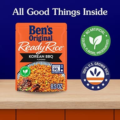 BEN'S ORIGINAL Ready Rice Korean BBQ Flavored Rice, Easy Dinner Side, 8.5 OZ Pouch (Pack of 12) - Image 8