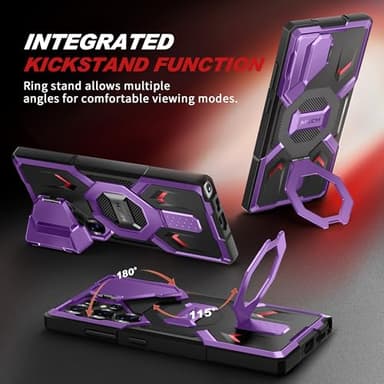 TONGATE Magnetic for Samsung Galaxy S25 Ultra Case with Privacy Screen Protector, [Compatible with MagSafe][Camera Protective Cover][Military-Grade Protection] Ring Stand Phone Case S25 Ultra, Purple - Image 6