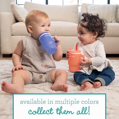 Infantino My 1st Tumbler, Durable Plastic Sippy Cup with Straw & Handle, Spill-Resistant Baby Cup for On-the-Go, BPA-Free Transition Cup, Pink - Image 4