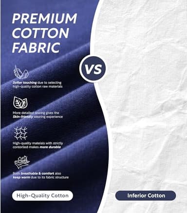 DAVID ARCHY Mens Pajamas Set Soft Cotton Notched Collar Pajamas for Men Long Sleeve Mens Sleepwear with Pockets & Front Fly (L, Black) - Image 2