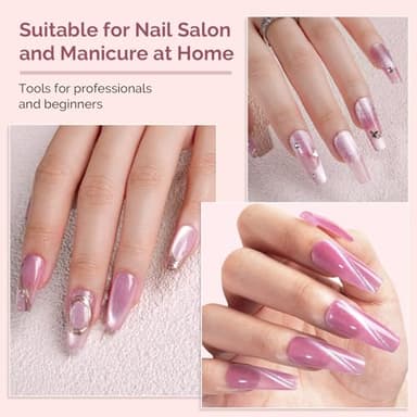 MelodySusie Nail Magnet Set 12PCS, Cat Eye Gel Nail Polish Magnets, Square Round Double Ended Magnet Stick, Cat Eye Magnet for Nails, Strong Magnetic Nail Polish Magnets Nail Design Tools - Image 5