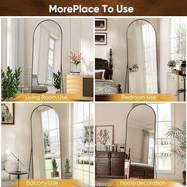 Antok Full Length Mirror, 71"x28" Floor Mirror, Oversized Floor Standing Mirror Freestanding Full Body Mirrors with Stand for Bedroom, Hanging Mounted Mirrors for Living Room Cloakroom, Black - Image 6