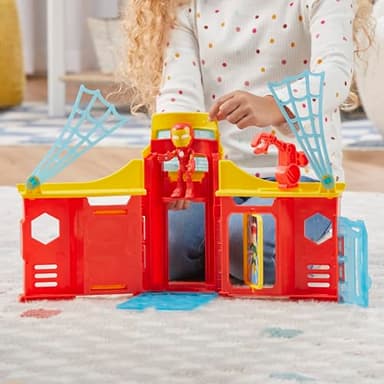 Spidey and his Amazing Friends Stark Tower Playset, Includes 4-Inch Iron Man Action Figure, Marvel Super Hero Toys for Kids 3 and Up - Image 8