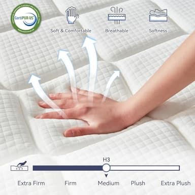 Bedtter 12 Inch Twin XL Mattress,Memory Foam Hybrid Mattress in a Box,Individually Pocketed Springs for Isolate Motion, Pressure Relief, CertiPUR-US Certified, Fiberglass Free & Support Comfort - Image 3