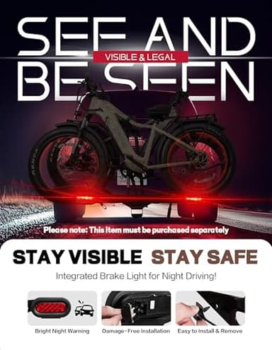 Young Hitch Bike Rack for Cars, SUVs, 200lb Heavy Duty Bike Rack Hitch, Platform Bike Carrier, Fits 5-Inch Fat Tires, Minivan & RV Compatible - Image 8