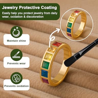 1DFAUL 50ml Jewelry Protective Coating, Jewelry Sealant Tarnish Protection Maintain Brilliant Luster, Against Wear & Oxidation, Suitable for Metals, Gemstones - Image 2