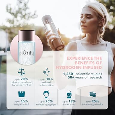 Hydrogen Water Bottle Generator - Up to 4100+ PPB - SPE/PEM Technology - Certified H2 Generator - Portable Athletic Performance & Hydration System - 6-Hour Hydrogen Retention, 10 oz (Pink) - Image 2