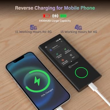 GlocalMe Numen Air 5G Mobile Hotspot, Portable WiFi Hotspot for Travel in 200+ Countries, Ultra High Speed Pocket Hotspot Device with Speed Up to 2.5Gbps, No SIM Card Required, 16 Connected Devices - Image 6
