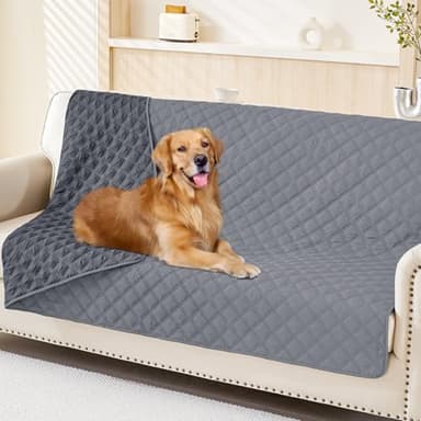 Smiry Waterproof Dog Blanket, Reversible Dog Bed Cover Pet Blanket, Soft Pet Couch Covers for Sofa Washable, Bed Couch Sofa Furniture Protector for Puppy Cat Kids (52"x82", Grey/Dark Grey) - Image 1