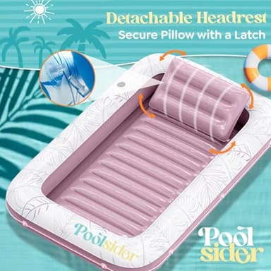 Premium Inflatable Tanning Pool Lounger | XL Inflatable Tanning Bed for Adults - 4 in 1 Multipurpose Suntan Tub | Pool Floats Adults, Inflatable Pool Float | Tanning Float - Sunbathing Pool Raft - Image 7