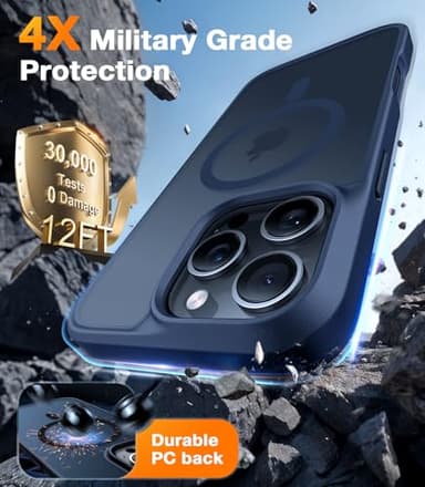 TORRAS Magnetic Shockproof for iPhone 16 Pro Max Case, [4X Military-Grade Protection] [Compatible with MagSafe] Translucent Case for iPhone 16 Pro Max Anti-Scratch Guardian 6.9" - Image 4